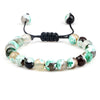 8mm Tiger Eye & Lava Stone Adjustable Braided Bracelet — Unisex Beaded Yoga Healing Energy Bracelet