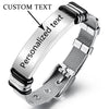 Punk Personalized Engraved ID Bracelet - Stainless Steel Wire-Cable Toggle Clasp Men's Friendship Bracelet