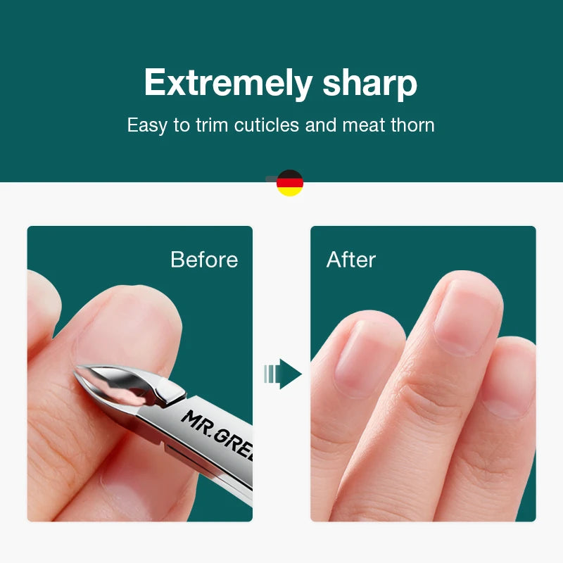 MR.GREEN Professional Stainless Steel Cuticle Nipper & Manicure Scissors — Precision Cuticle Trimmer and Pusher Tool