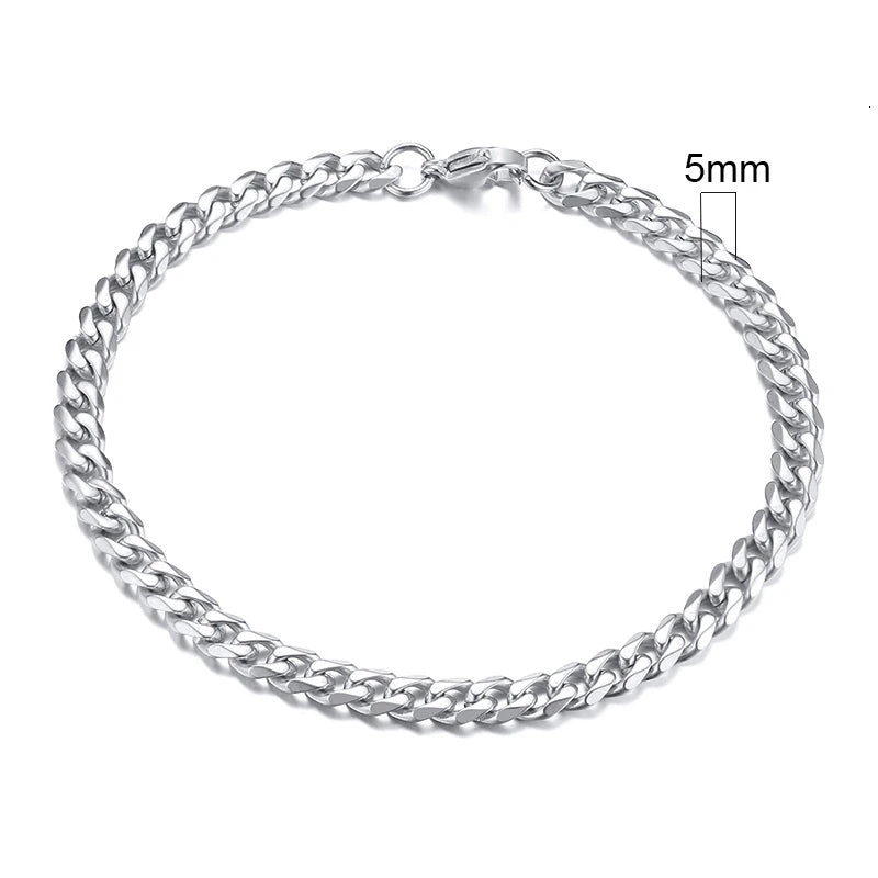 Stainless Steel Cuban (Miami Curb) Bracelet — Chunky 3–11mm Width | 7.1/8.3/9.1 in (18/21/23 cm) Unisex