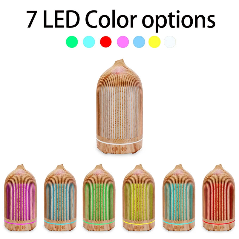 USB Essential Oil Diffuser - Mini Ultrasonic Cool Mist Humidifier with 7-Color LED Night Light for Home & Office