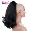 Lydia 16-Inch (40 cm) Kinky Straight Drawstring Ponytail Hairpiece – High-Volume Clip-In Kanekalon Synthetic with Curly Tail