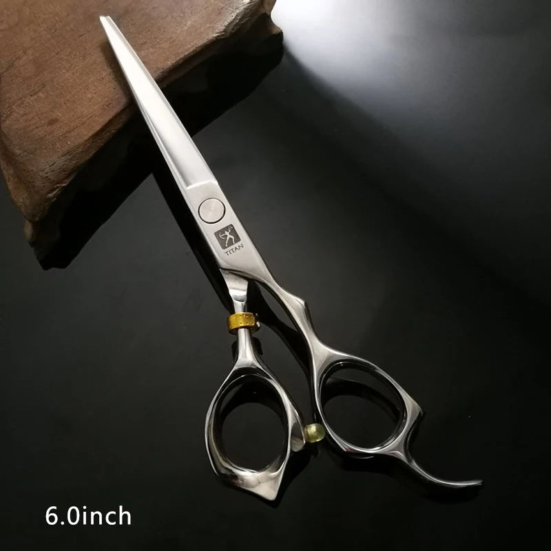 TITAN 3D Professional Barber Hairdressing Shears 6.0 in (15 cm) Japan 440C Stainless Steel