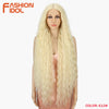 Synthetic Lace Front Wig 42-Inch (105 cm) Ombre Brown Loose Water Wave Curly Heat-Resistant Cosplay Wig