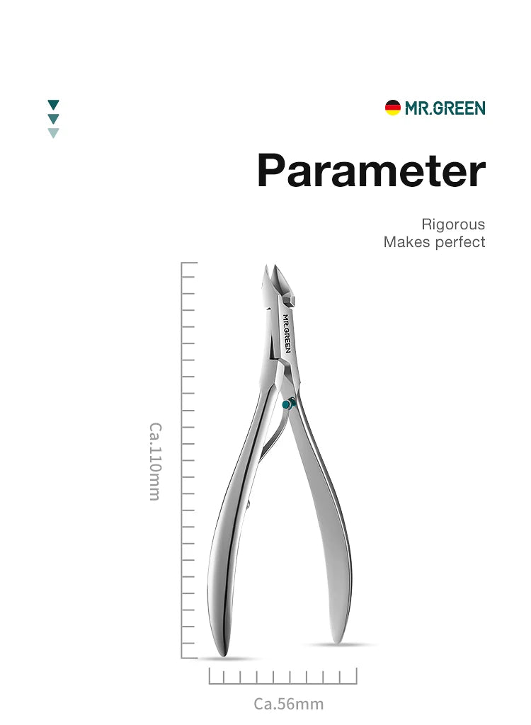 MR.GREEN Professional Stainless Steel Cuticle Nipper & Manicure Scissors — Precision Cuticle Trimmer and Pusher Tool