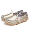 Colorful Split Leather Women's Loafers – Ballet Round Toe Slip-On Flats, PU Insole Casual Shoes, Plus Size 44