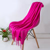 Cashmere-Feel Polyester Pashmina Shawl Scarf 70 x 200 cm (27.6 x 78.7 in) – Soft Tassel Wrap for Women & Men, 43 Colors