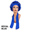 Satin Sleep Bonnet with Headband 11-Inch (28 cm) Extra-Large Silk-Lined Night Cap for Women & Kids