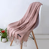Cashmere-Feel Polyester Pashmina Shawl Scarf 70 x 200 cm (27.6 x 78.7 in) – Soft Tassel Wrap for Women & Men, 43 Colors