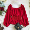 Off-Shoulder White Chiffon Blouse with Ruffles & Puff Sleeves - Elegant Women's Office Top