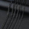 316L Stainless Steel Cuban Curb Chain Necklace – Unisex 3/5/7mm Width, 40/50/60cm (15.7/19.7/23.6 in) Black Gold Steel