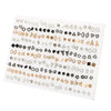 100-Pair Acrylic Crystal Stud Earrings Set – Hearts, Stars, Moons, Flowers & Animal Designs for Women & Girls