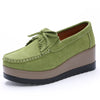 Women's Suede Tassel Loafers - Slip-On Platform Moccasins for Spring & Autumn