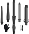 5-in-1 Instant Heating Curling Iron Set – Electric Hot Air Brush with Ceramic & Titanium Barrels for Women