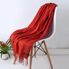 Cashmere-Feel Polyester Pashmina Shawl Scarf 70 x 200 cm (27.6 x 78.7 in) – Soft Tassel Wrap for Women & Men, 43 Colors