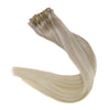 Full Shine Ombre Blonde Remy Clip-In Hair Extensions — 8-Piece Set, 16–22 in (40–56 cm) Seamless PU Weft