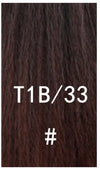 Lydia 16-Inch (40 cm) Kinky Straight Drawstring Ponytail Hairpiece – High-Volume Clip-In Kanekalon Synthetic with Curly Tail