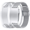 Personalized Stainless Steel Mesh Couple Bracelets Adjustable ID Bangle Custom Engraved Gift for Him & Her