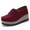 Women's Suede Tassel Loafers - Slip-On Platform Moccasins for Spring & Autumn