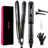 Steam Hair Straightener Ceramic Tourmaline Flat Iron 450°F (230°C) – Dual Voltage, Argan Oil Steam & 3D Floating Plates