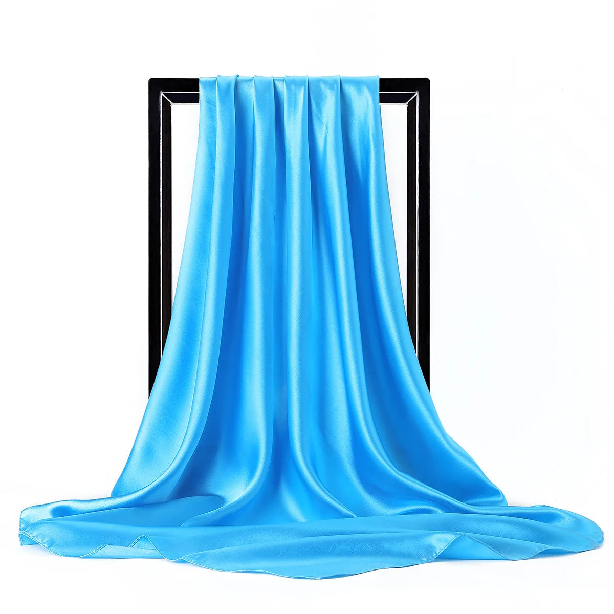 Silk Satin Square Scarf 90 x 90 cm (35.4 x 35.4 in) – Women’s Hijab Shawl Bandana Headscarf Foulard, 28 Colors