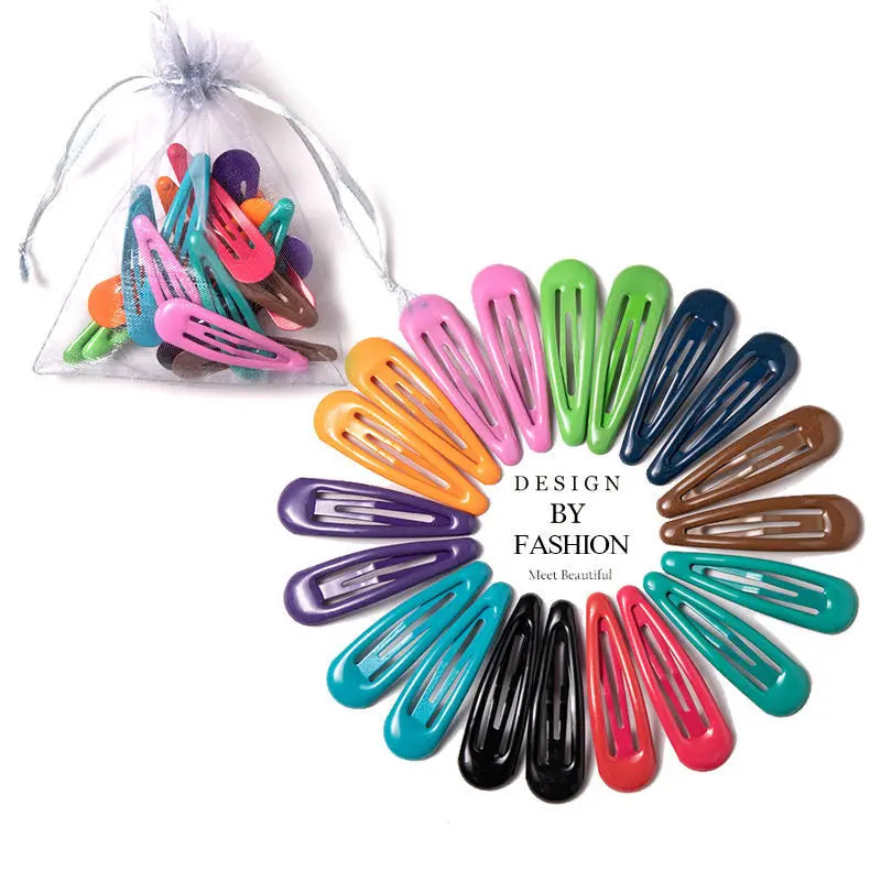 10/20/30/40-Pack Colorful Waterdrop Hairpins for Girls – Cute Kids Hair Clips Barrettes