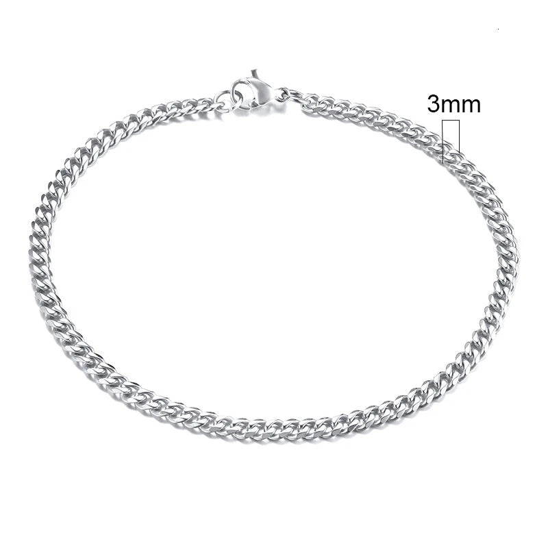 Stainless Steel Cuban (Miami Curb) Bracelet — Chunky 3–11mm Width | 7.1/8.3/9.1 in (18/21/23 cm) Unisex