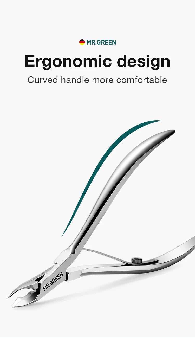 MR.GREEN Professional Stainless Steel Cuticle Nipper & Manicure Scissors — Precision Cuticle Trimmer and Pusher Tool