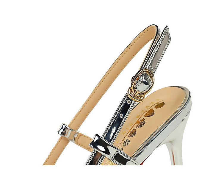 Woven Hollow Pointed-Toe Stiletto Pumps for Women – 9.5 cm (3.7 in) Buckle High Heels, Summer Party Sandals