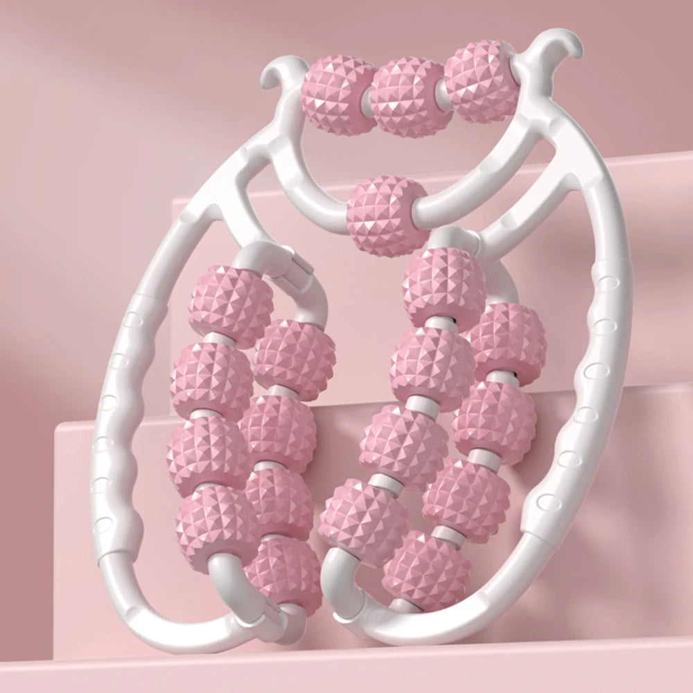 Dual-Ring 20-Roller Leg Massager & Thigh/Kegel Exerciser — Anti-Cellulite Slimming Clamp for Home