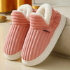 Faux Fur Plush Slippers for Women & Men — Warm Fuzzy Indoor Winter House Slippers with Soft Rubber Sole