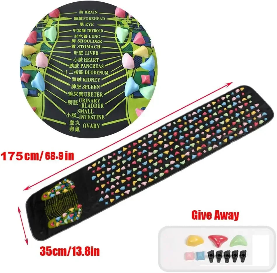 Acupressure Foot Massage Pad with Finger Pressure Plate & Soft Stone Reflexology Mat — Pain Relief & Improved Circulation — 3 Sizes (35×35 cm / 13.8×13.8 in; 120×35 cm / 47.2×13.8 in; 175×35 cm / 68.9×13.8 in)
