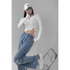 High-Waisted Women's Jeans - Loose-Fit Straight-Leg Wide-Leg Denim Trousers
