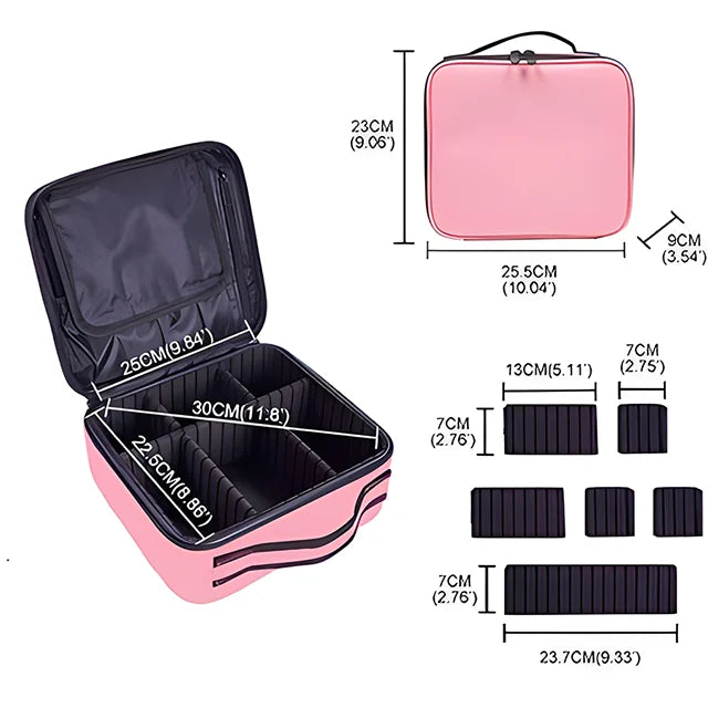 Waterproof Embroidered Makeup Bag for Women — Travel Cosmetic Brush Case & Organizer