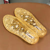Sequin Clear Jelly Sandals for Women - Flat Beach Slip-On Sandals