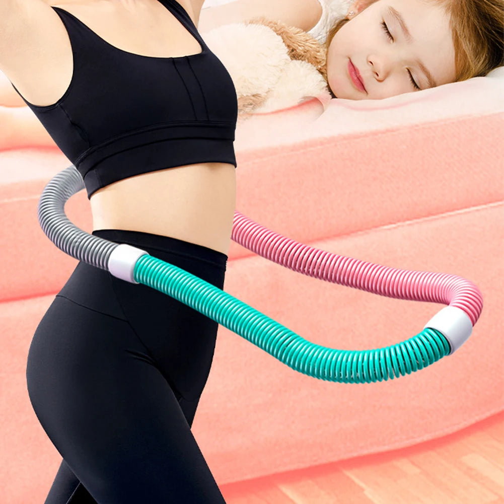 Weighted Foldable Waist Toning Hoop – Soft-Spring Hula Hoop 160cm (63in) Portable Quiet Belly & Cardio Fitness Hoop