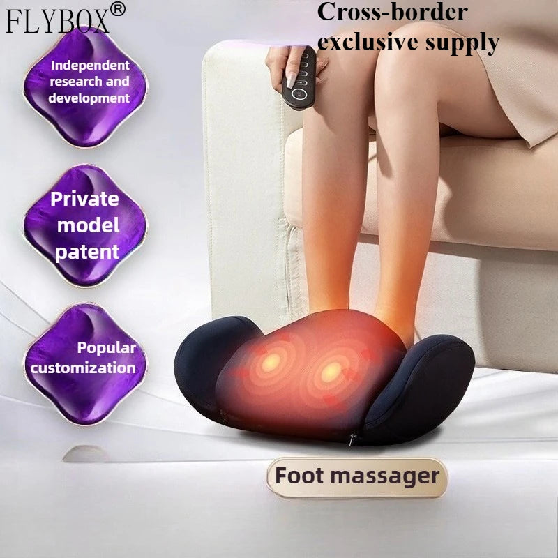 FLYBOX Cordless Electric Foot & Calf Massager – Deep Kneading Rollers, Hot Compress, 3-Speed Portable Spa
