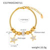 316L Stainless Steel Heart Charm Bracelet for Women 18K Gold Plated with Shining Zircon Pendant