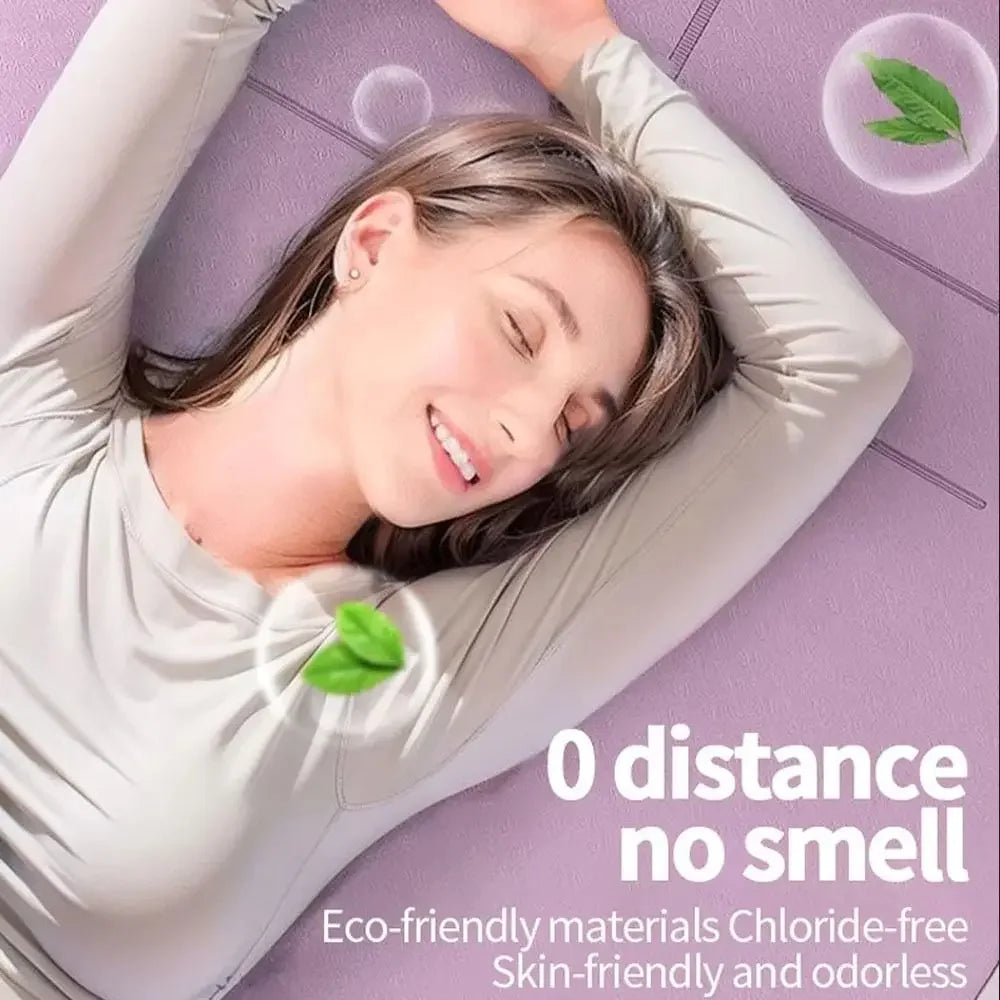 Non-Slip TPE Yoga Mat 183 × 61 cm (72 × 24 in) 8mm Thick – Double-Sided Shock-Absorbing Pilates Exercise Mat with Strap & Carry Bag