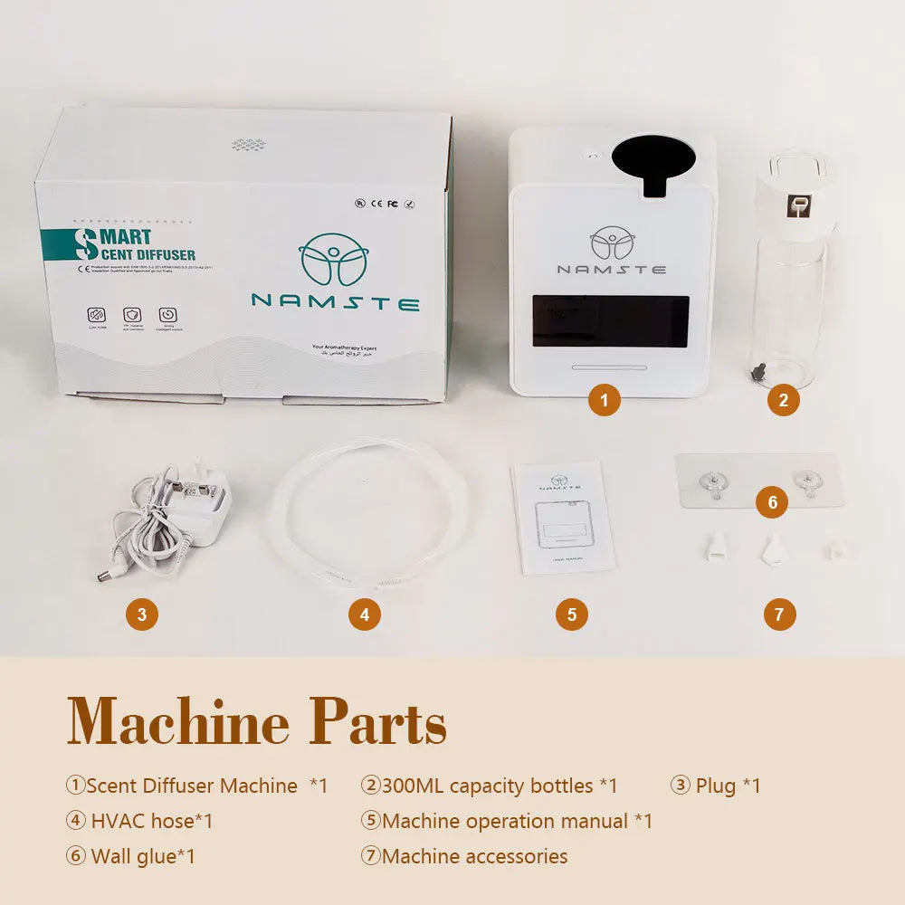 NAMSTE 300ml Wi‑Fi & Bluetooth Aromatherapy Diffuser Air Purifier — 8W, 500–1000 m³ Coverage, Wall‑Mount or Tabletop