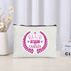 Thank You Makeup Bag Cosmetic Pouch - Merci Teacher Gift Travel Zipper Canvas Pouch (22 x 14 cm / 8.7 x 5.5 in)