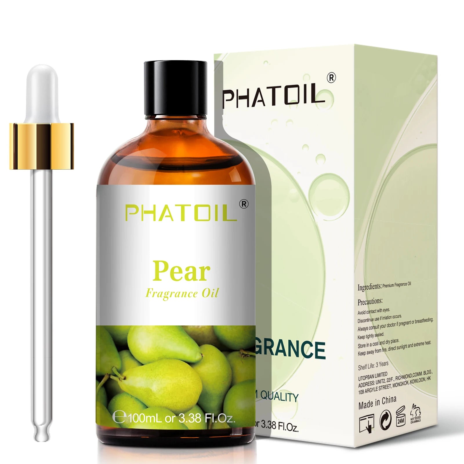 PHATOIL 100ml (3.4 fl oz) Fragrance Oil — Coconut, Peach, Blueberry, Mango, Apple, Banana, Grape, Lemon for Diffusers, Soap & Candle Making