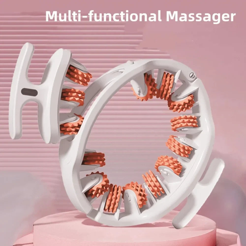 14-Wheel Anticellulite Massage Roller — Full-Coverage Leg & Body Massager for Neck, Shoulders, Abdomen