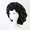 Women's Satin-Feel Polyester Sleep Bonnet with Adjustable Tie, Elastic Shower Hair Cover — One Size Fits Most