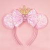Disney Mickey Mouse Sequin Ears Headband with Bow - Halloween Party Cosplay Hairband for Women & Kids