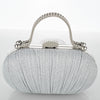 Rhinestone Shell Evening Clutch – Party & Wedding Shoulder Handbag, 7.3 x 2.0 x 4.5 in (185 x 50 x 115 mm)