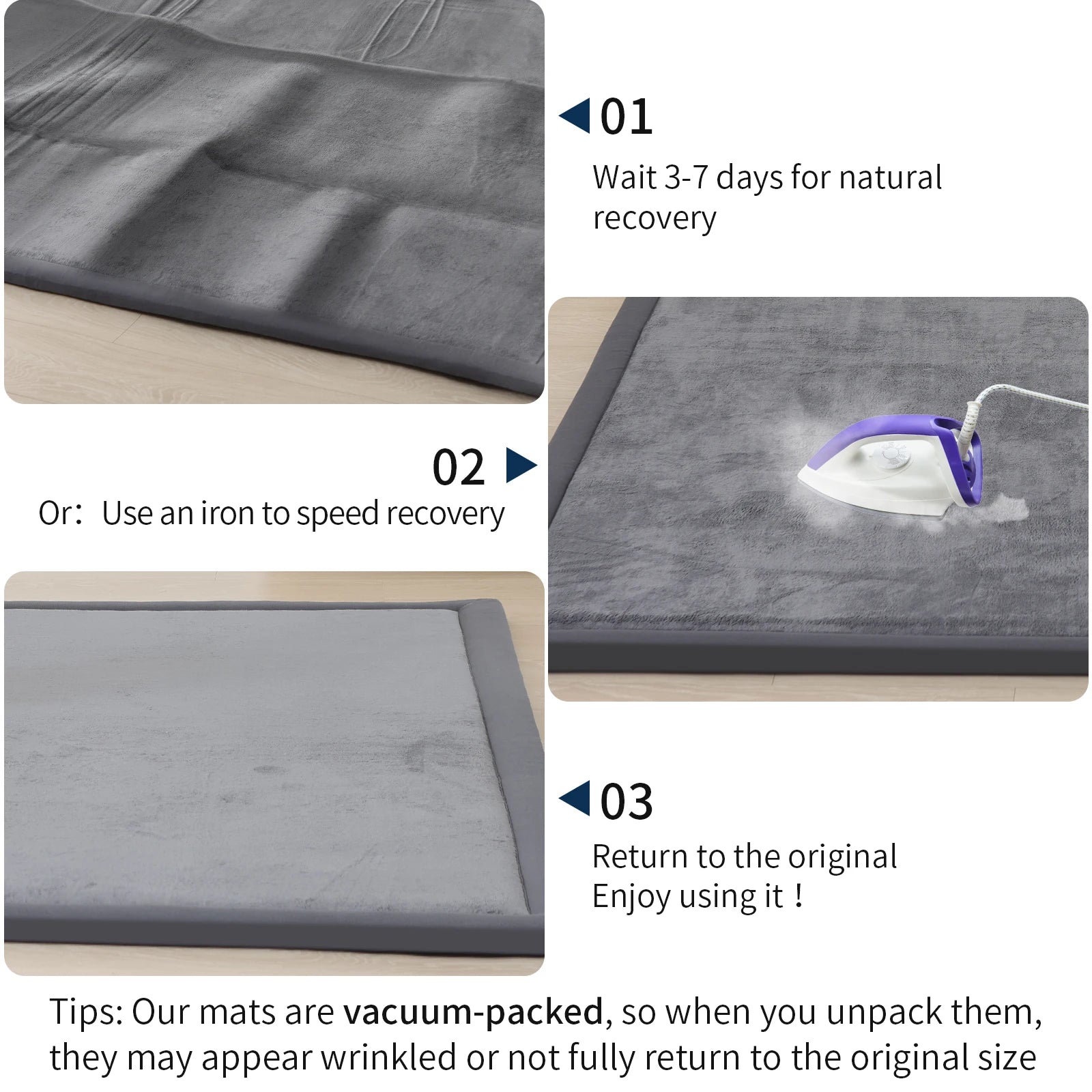 1.3 in (33 mm) Thick Tatami Play Mat - Large Non-Slip Soft Crawling & Kids Yoga Mat for Nursery and Living Room