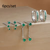 3-Pair Zircon Huggie Hoop Earrings for Women, 8mm (0.31 in) Stainless Steel Cartilage Piercing Set