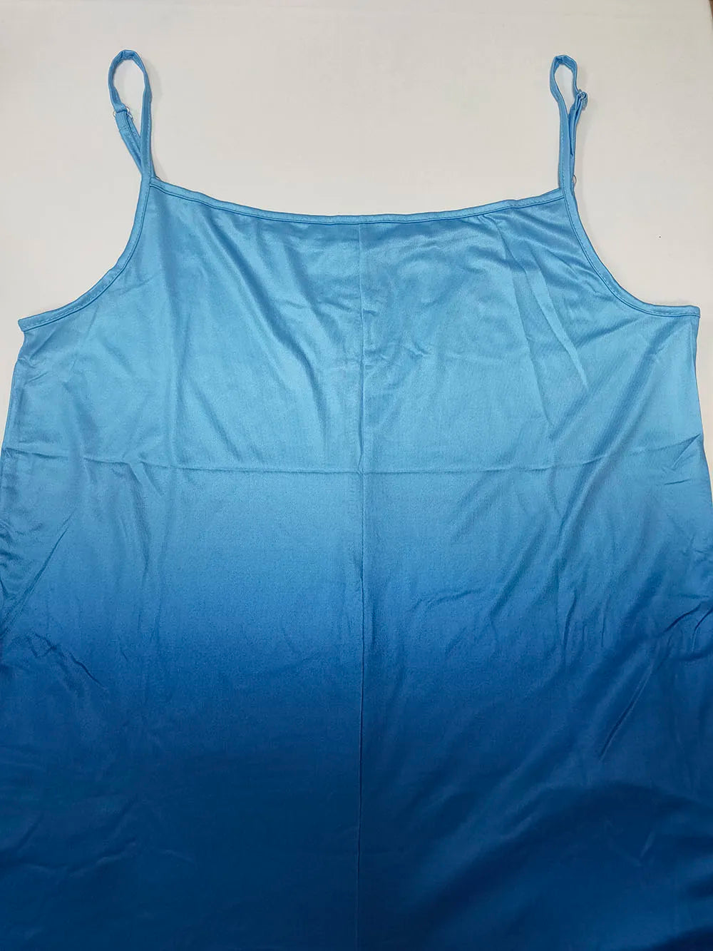 Women's Sleeveless Casual Jumpsuit, Summer Printed Knit Polyester-Cotton, English-Inspired