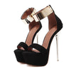 Metal Ankle Strap Platform High Heels 16 cm (6.3 in) Women's Pole Dance Club Platform Sandals